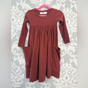 Remie Girl Ribbed Round Neck Swing Dress